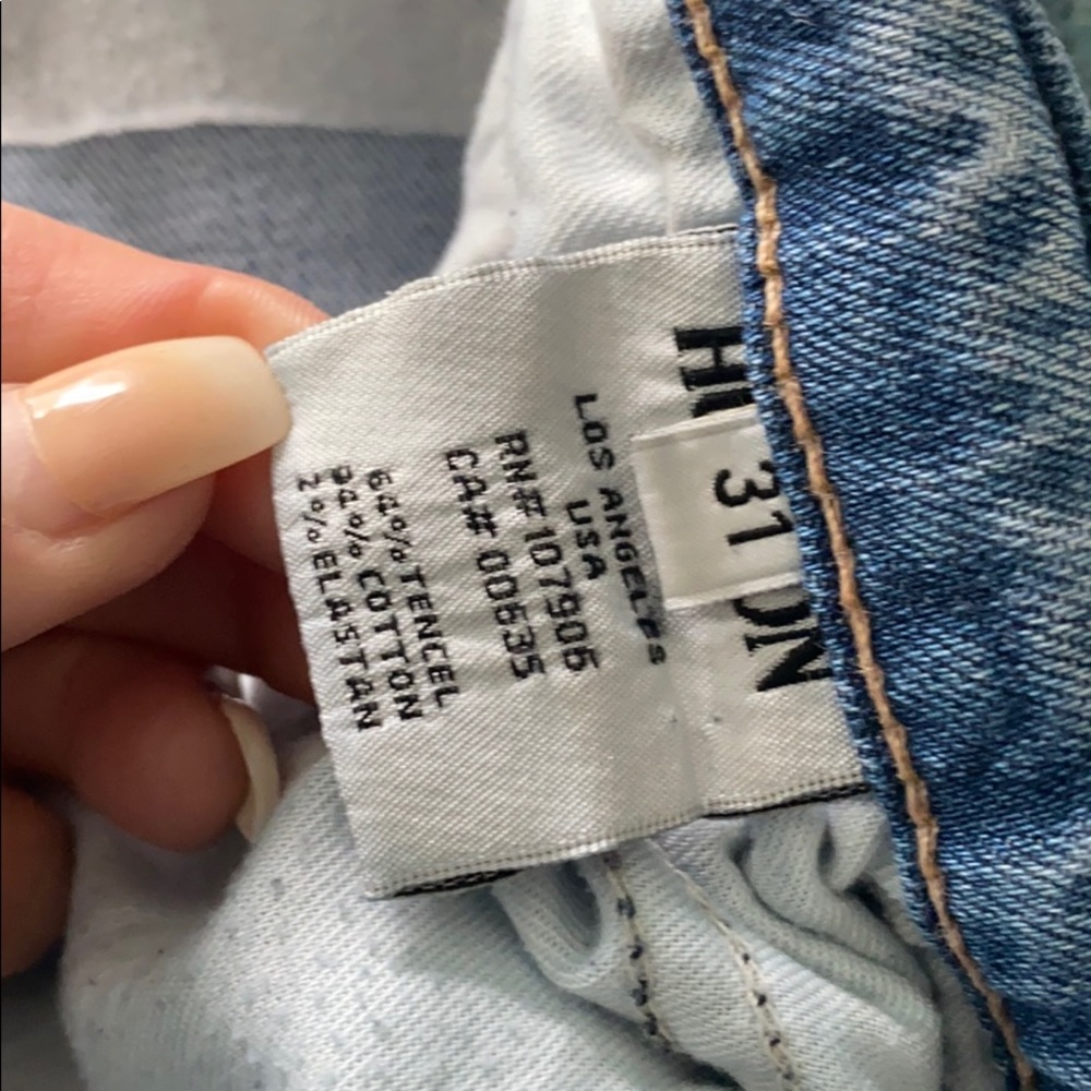 Hudson Crop Skinny Jean with 5 inch cuff, size 31